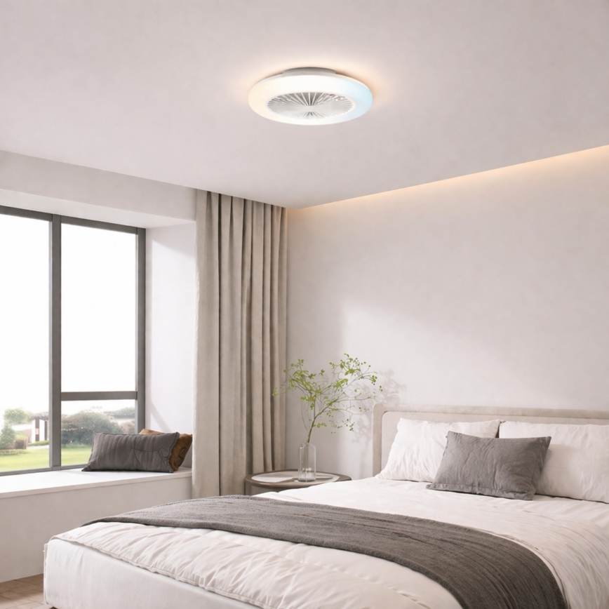 Brilliant - LED-hämardatav laelamp ventilaatoriga MONTERO LED/20W/230V 2700-6500K läbimõõt 42 cm valge + kaugjuhtimispult