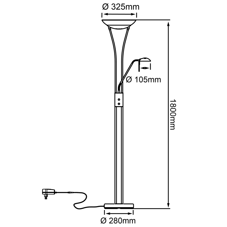 Brilliant - hämardatav LED-põrandalamp FINN 2xLED/13W/230V mattkroom