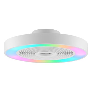 Brilliant - hämardatav LED RGBW laelamp ventilaatoriga CATANIA LED/37W/230V 2700-6500K läbimõõt 48,6 cm valge + kaugjuhtimispult