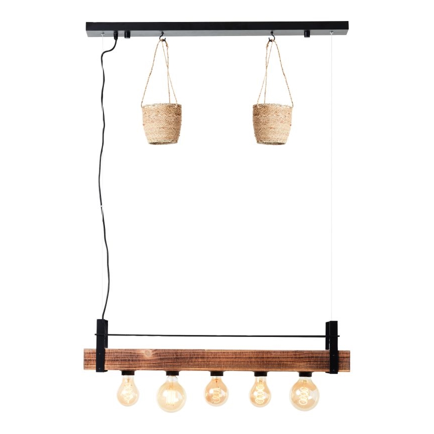 Brilliant - Kaabliga rippvalgusti BANKWOOD 5xE27/28W/230V poppelpuit