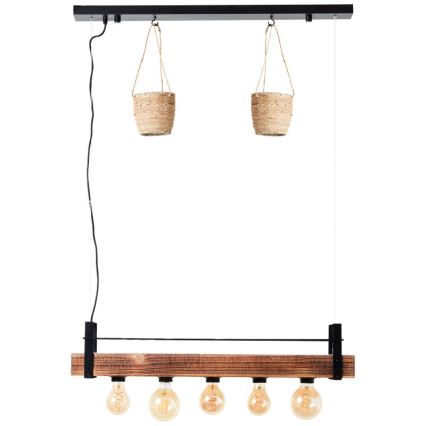 Brilliant - Kaabliga rippvalgusti BANKWOOD 5xE27/28W/230V poppelpuit