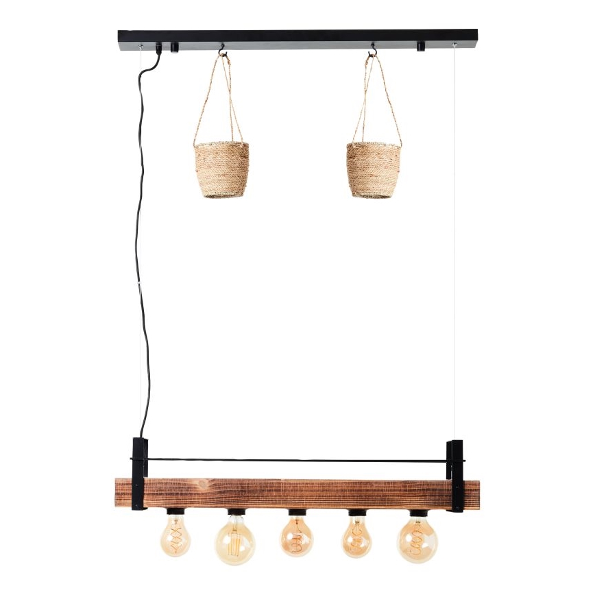 Brilliant - Kaabliga rippvalgusti BANKWOOD 5xE27/28W/230V poppelpuit
