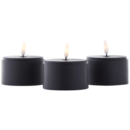 Brilliant - komplekt 3x LED-küünlaid BOUGIE LED/2xAA IP44 must/suitsuhall