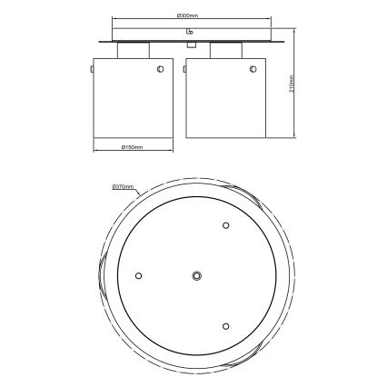 Brilliant - Laelamp BETH 3xE27/60W/230V läbimõõt 37 cm must/suitsune