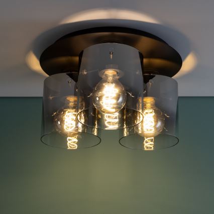 Brilliant - Laelamp BETH 3xE27/60W/230V must/suitsuhall