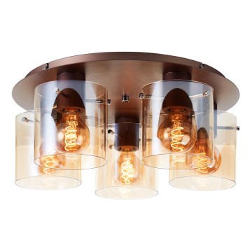 Brilliant - Laelamp PETJE 5xE27/40W/230V läbimõõt 52 cm pruun/suitsune