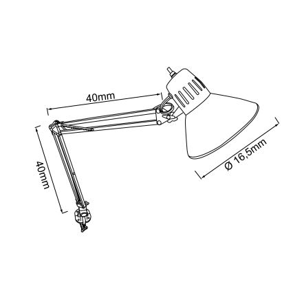 Brilliant - Lauavalgusti klambriga HOBBY 1xE27/40W/230V must