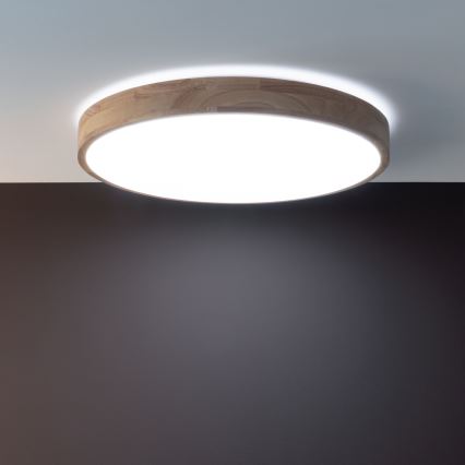 Brilliant - hämardatav LED laelamp SLIMLINE LED/60W/230V 3000-6500K läbimõõt 45 cm kummipuidust + kaugjuhtimispult