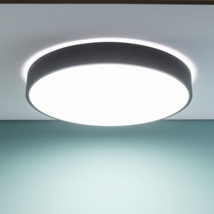 Brilliant - LED Hämardatav laevalgusti SLIMLINE LED/60W/230V 3000-6500K läbimõõt 49 cm must + kaugjuhtimispult