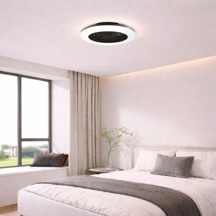 Brilliant - LED hämaratav laevalgusti ventilaatoriga MONTERO LED/20W/230V 2700-6500K, läbimõõt 42 cm, must + kaugjuhtimispult