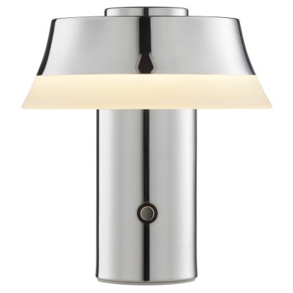 Brilliant - LED hämardatav laetav puutetundlik lauavalgusti KINICH LED/2,5W/5V 2700K 2600 mAh läikiv kroom