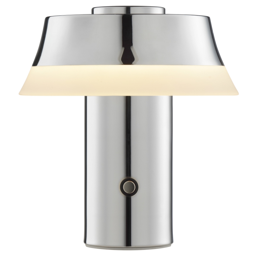 Brilliant - LED hämardatav laetav puutetundlik lauavalgusti KINICH LED/2,5W/5V 2700K 2600 mAh läikiv kroom