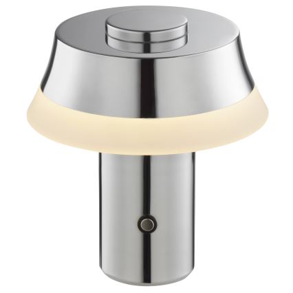 Brilliant - LED hämardatav laetav puutetundlik lauavalgusti KINICH LED/2,5W/5V 2700K 2600 mAh läikiv kroom