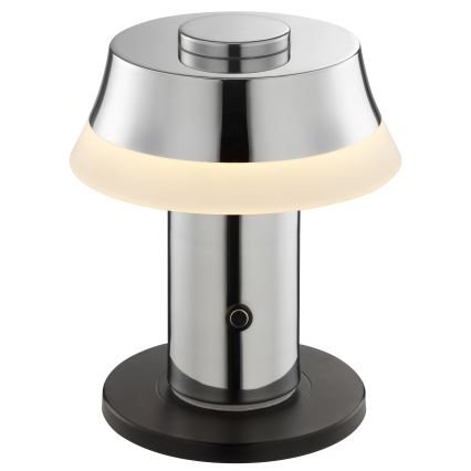 Brilliant - LED hämardatav laetav puutetundlik lauavalgusti KINICH LED/2,5W/5V 2700K 2600 mAh läikiv kroom