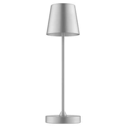 Brilliant - LED hämardatav laetav puutekontrolliga välistingimustesse mõeldud laualamp ELORA LED/2,5W/5V 2700K 2600 mAh IP44 hõbedane