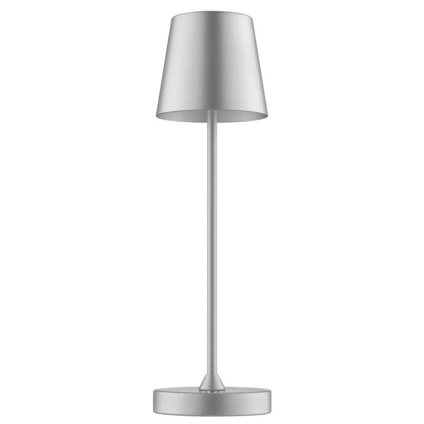 Brilliant - LED hämardatav laetav puutekontrolliga välistingimustesse mõeldud laualamp ELORA LED/2,5W/5V 2700K 2600 mAh IP44 hõbedane