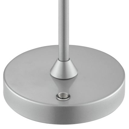 Brilliant - LED hämardatav laetav puutekontrolliga välistingimustesse mõeldud laualamp ELORA LED/2,5W/5V 2700K 2600 mAh IP44 hõbedane