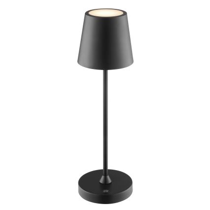 Brilliant - LED hämardatav laetav puutekontrolliga välitingimustes lauavalgusti ELORA LED/2,5W/5V 2700K 2600 mAh IP44 must