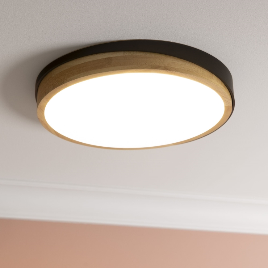 Brilliant - LED Hämardatav laevalgusti BAARLO LED/24W/230V d. 35 cm must/kummi-viigipuu