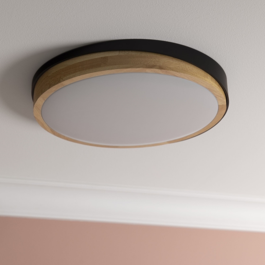 Brilliant - LED Hämardatav laevalgusti BAARLO LED/24W/230V d. 35 cm must/kummi-viigipuu