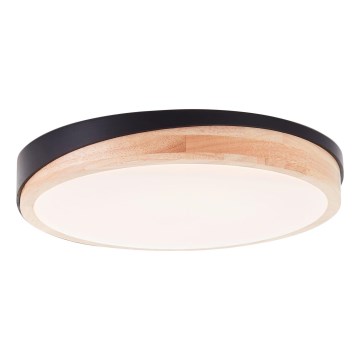 Brilliant - LED Hämardatav laevalgusti BAARLO LED/24W/230V d. 35 cm must/kummi-viigipuu - FSC sertifitseeritud