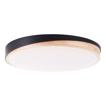 Brilliant - LED Hämardatav laevalgusti BAARLO LED/36W/230V 3000-6500K d. 50 cm must/kummi-viigipuu + kaugjuhtimispult - FSC sertifitseeritud