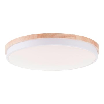Brilliant - LED Hämardatav laevalgusti BAARLO LED/36W/230V 3000-6500K d. 50 cm valge/kummi-viigipuu + kaugjuhtimispult - FSC sertifitseeritud