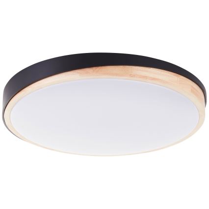 Brilliant - LED Hämardatav laevalgusti BAARLO LED/36W/230V 3000-6500K d. 50 cm must/kummi-viigipuu + kaugjuhtimispult