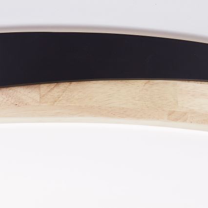 Brilliant - LED Hämardatav laevalgusti BAARLO LED/36W/230V 3000-6500K d. 50 cm must/kummi-viigipuu + kaugjuhtimispult