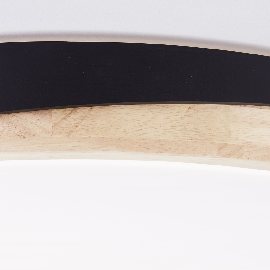 Brilliant - LED Hämardatav laevalgusti BAARLO LED/36W/230V 3000-6500K d. 50 cm must/kummi-viigipuu + kaugjuhtimispult