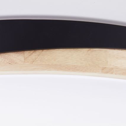 Brilliant - LED Hämardatav laevalgusti BAARLO LED/36W/230V 3000-6500K d. 50 cm must/kummi-viigipuu + kaugjuhtimispult