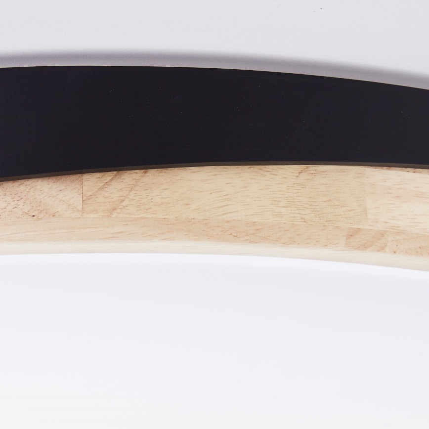 Brilliant - LED Hämardatav laevalgusti BAARLO LED/36W/230V 3000-6500K d. 50 cm must/kummi-viigipuu + kaugjuhtimispult