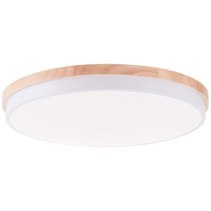 Brilliant - LED Hämardatav laevalgusti BAARLO LED/36W/230V 3000-6500K d. 50 cm valge/kummi-viigipuu + kaugjuhtimispult - FSC sertifitseeritud