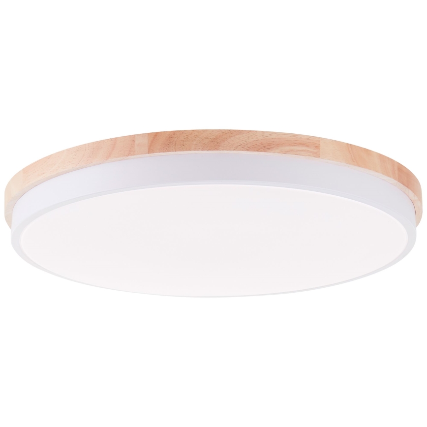 Brilliant - LED Hämardatav laevalgusti BAARLO LED/36W/230V 3000-6500K d. 50 cm valge/kummi-viigipuu + kaugjuhtimispult - FSC sertifitseeritud