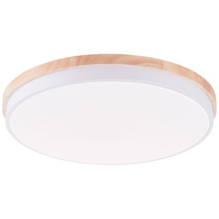 Brilliant - LED Hämardatav laevalgusti BAARLO LED/36W/230V 3000-6500K d. 50 cm valge/kummi-viigipuu + kaugjuhtimispult - FSC sertifitseeritud