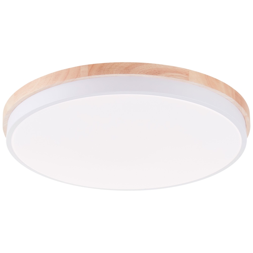 Brilliant - LED Hämardatav laevalgusti BAARLO LED/36W/230V 3000-6500K d. 50 cm valge/kummi-viigipuu + kaugjuhtimispult - FSC sertifitseeritud