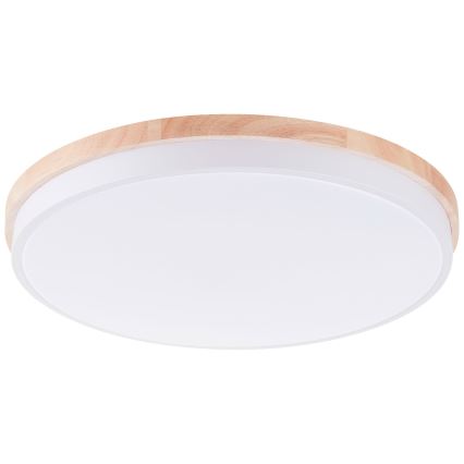 Brilliant - LED Hämardatav laevalgusti BAARLO LED/36W/230V 3000-6500K d. 50 cm valge/kummi-viigipuu + kaugjuhtimispult - FSC sertifitseeritud