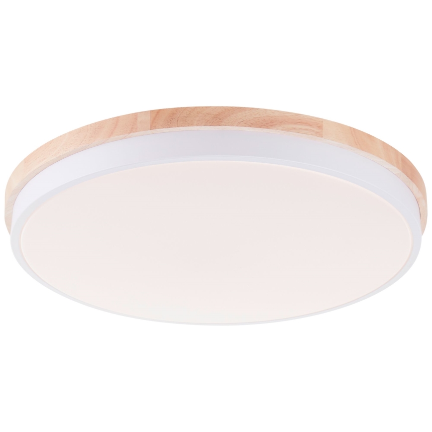 Brilliant - LED Hämardatav laevalgusti BAARLO LED/36W/230V 3000-6500K d. 50 cm valge/kummi-viigipuu + kaugjuhtimispult - FSC sertifitseeritud