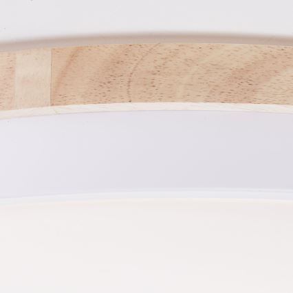 Brilliant - LED Hämardatav laevalgusti BAARLO LED/36W/230V 3000-6500K d. 50 cm valge/kummi-viigipuu + kaugjuhtimispult - FSC sertifitseeritud