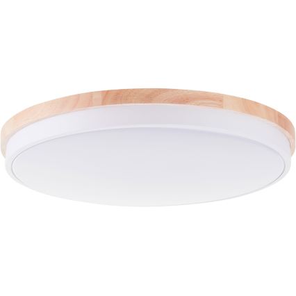 Brilliant - LED Hämardatav laevalgusti BAARLO LED/36W/230V 3000-6500K d. 50 cm valge/kummi-viigipuu + kaugjuhtimispult