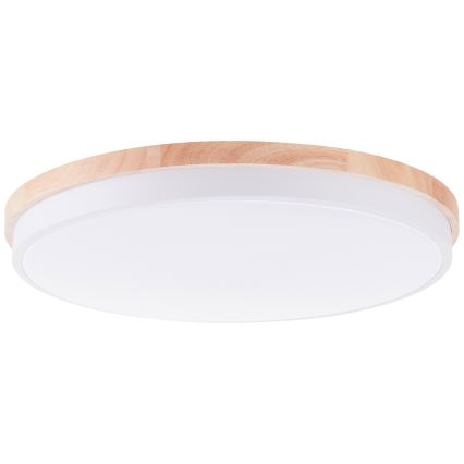 Brilliant - LED Hämardatav laevalgusti BAARLO LED/36W/230V 3000-6500K d. 50 cm valge/kummi-viigipuu + kaugjuhtimispult