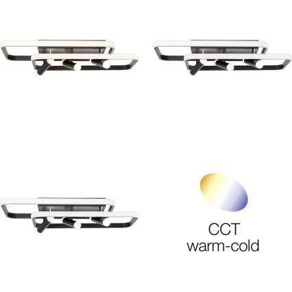 Brilliant - LED Hämardatav laevalgusti DALIDA LED/54W/230V 3000-6500K 45,2x66 cm must + kaugjuhtimispult