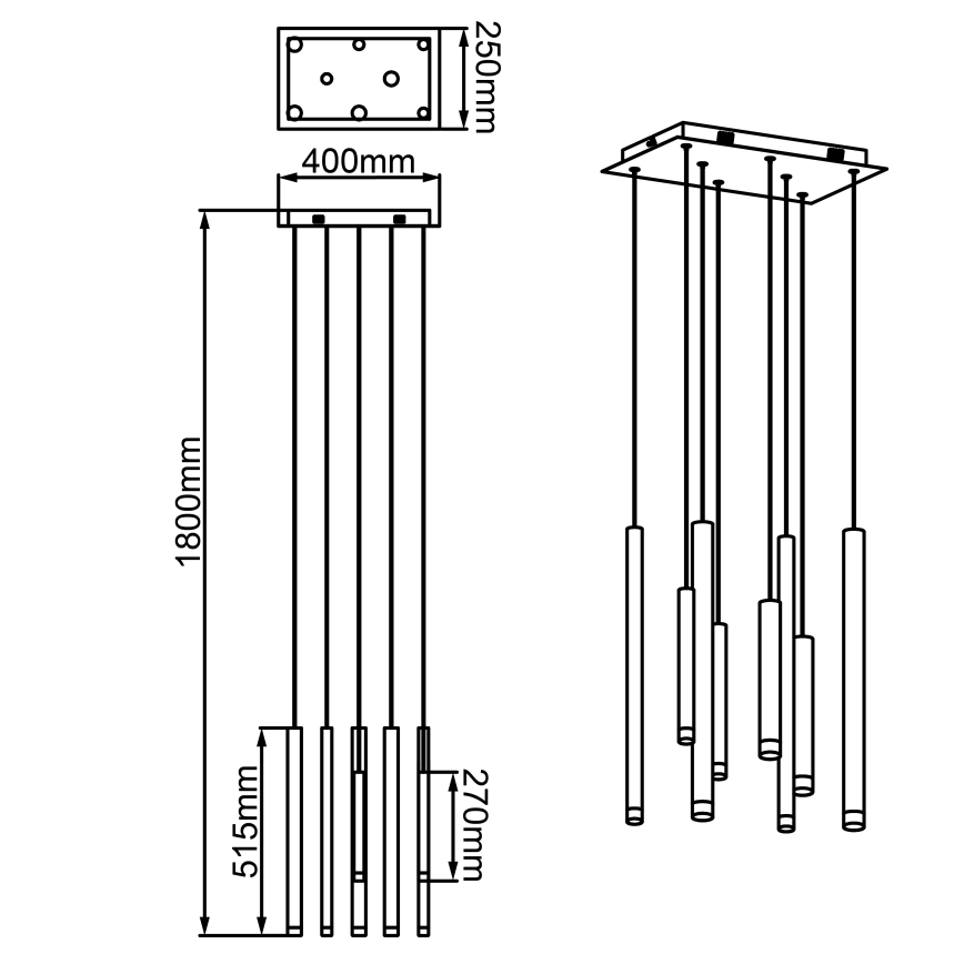 Brilliant - LED-dimmitav kaablil riputatud lühter CEMBALO LED/32W/230V mattkroom/must/pruun