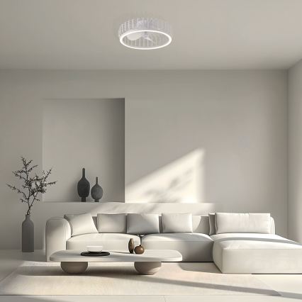 Brilliant - hämardatav laevalgusti ventilaatoriga CAPO LED/36W/230V 2700–6500K Ø 48 cm valge + kaugjuhtimispult