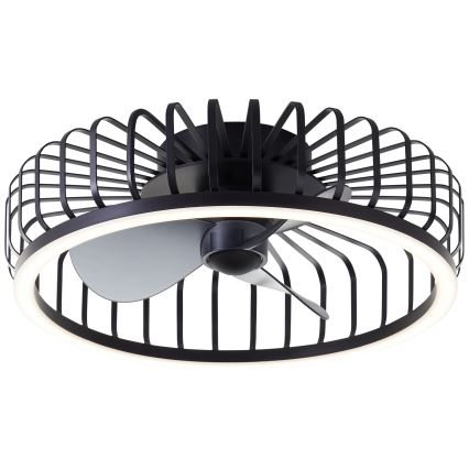 Brilliant - CAPO LED-hämardatav laevalgusti ventilaatoriga LED/36W/230V 2700-6500K läbimõõt 48 cm must + kaugjuhtimispult