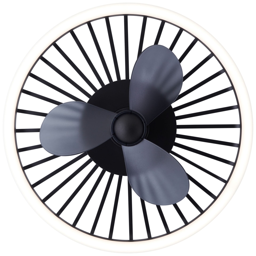 Brilliant - CAPO LED-hämardatav laevalgusti ventilaatoriga LED/36W/230V 2700-6500K läbimõõt 48 cm must + kaugjuhtimispult