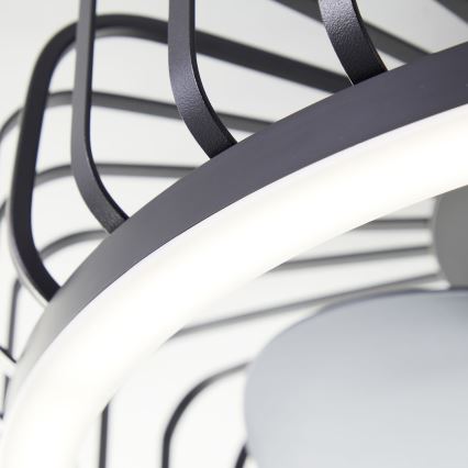 Brilliant - CAPO LED-hämardatav laevalgusti ventilaatoriga LED/36W/230V 2700-6500K läbimõõt 48 cm must + kaugjuhtimispult