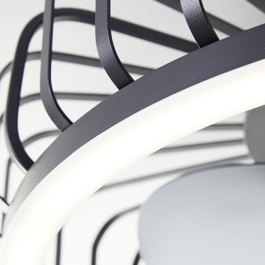 Brilliant - CAPO LED-hämardatav laevalgusti ventilaatoriga LED/36W/230V 2700-6500K läbimõõt 48 cm must + kaugjuhtimispult