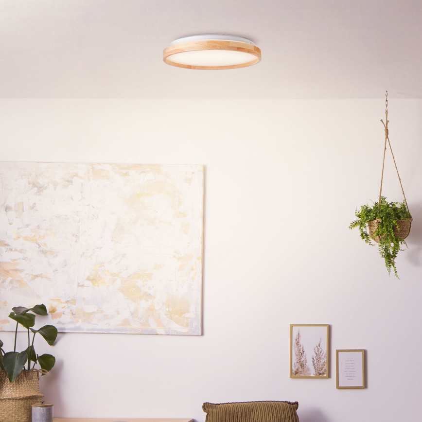Brilliant - LED laevalgusti ALSON LED/26W/230V 3000/4500K d. 39,5 cm kummi-viigipuu