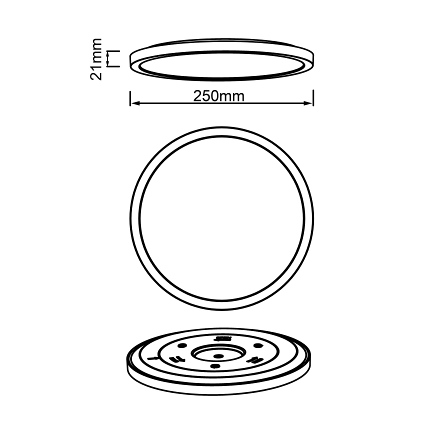 Brilliant - LED laevalgusti TUCO LED/16W/230V läbimõõt 25 cm must